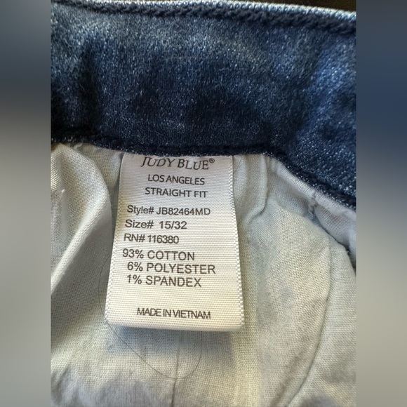 Judy Blue Straight Fit Raw Hem Denim Jeans Style#JB82464MD Size 15/32 - Picture 4 of 7